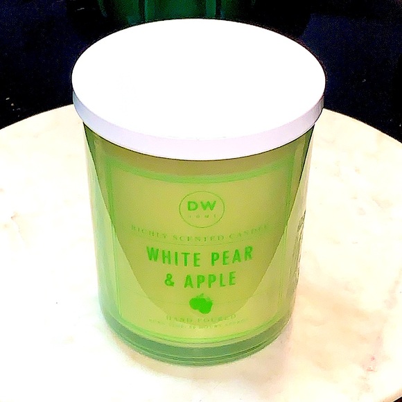DW HOME CANDLE WHITE PEAR & APPLE RICHLY SCENTED NEW 2 WICK SOYWAX 15.1 oz - Picture 3 of 5
